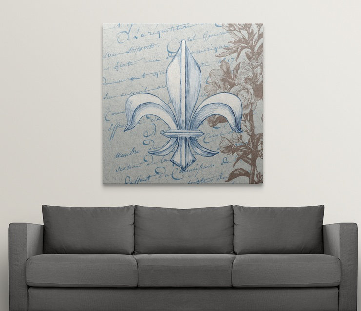 « french fleur de lis ii », impression, H 48 po x l 48 po x P 1,5 po, Toile