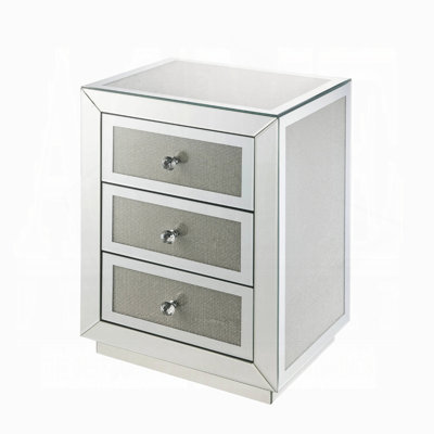Table de chevet avec trois tiroirs Glam Style