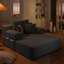Canapé-lit convertible surdimensionné de 153 cm (60,2 po), fauteuil méridienne et lit d'intérieur 2 en 1, fauteuil en velours côtelé avec coussin à ressorts et en mousse, larges accoudoirs rembourrés et poche de rangement, fauteuil confortable pour le salon, la chambre ou la chambre d'étudiant.-1412064077