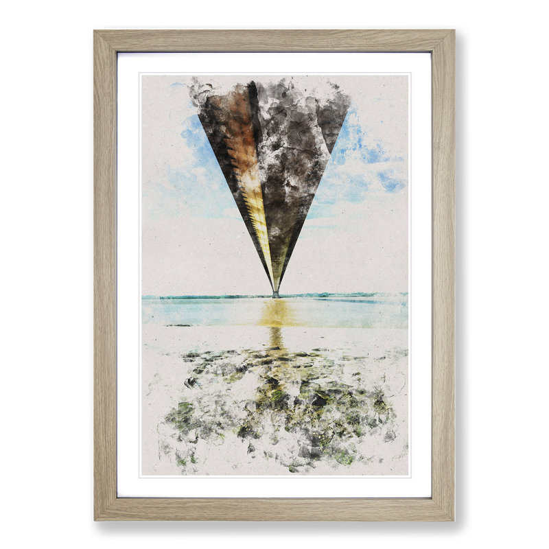 Humber Bridge - Picture Frame Painting, 48cm H x 36cm W x 2cm D, Oak