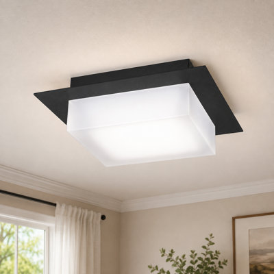 LIFESKY 8 Inch Square Flush Mount Ceiling Light: 3 Color Temperature Selectable LED Bathroom Lighting - 750 Lumens Dimmable Fixture for Hallway & Closet with Etched Acrylic Diffuser