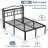 Metal Bed Frame 14 Inch With Headboard & Charging Station Galaxy Aurora Projector-1115613045