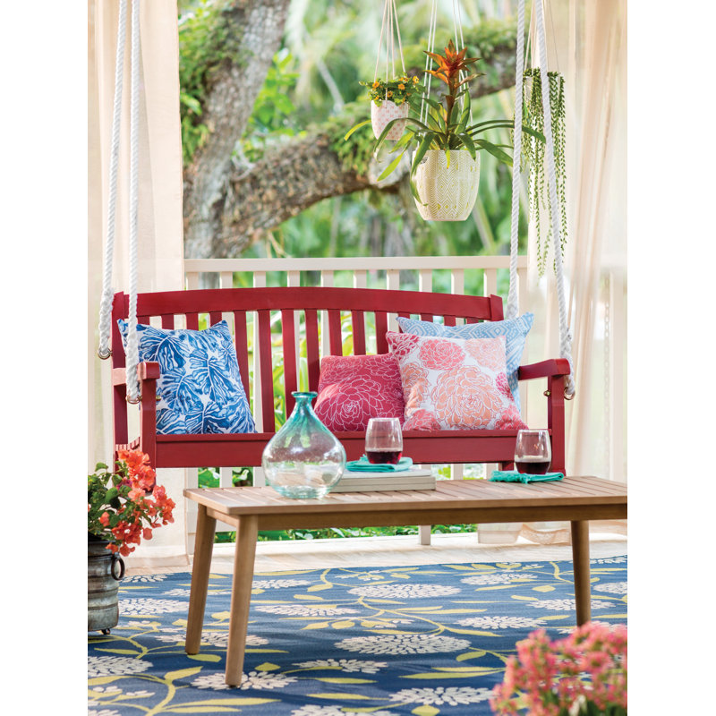 Upscale Getaway Outdoor Reversible Throw Pillow, Light Blue, 20" x 20"