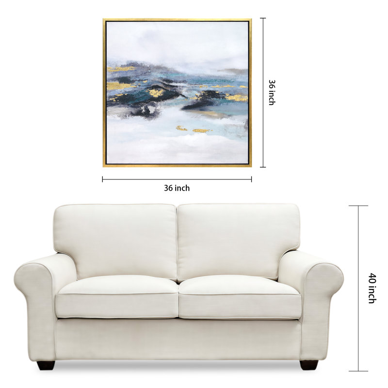 «Polar Stream Textured Metallic» par Martin Edwards - cadre flottant, reproduction d'art sur toile