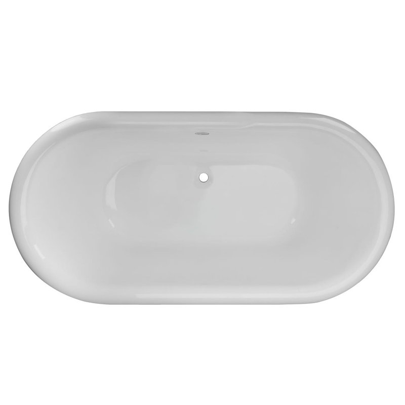 66.75'' x 30'' Freestanding Soaking Acrylic Bathtub, White