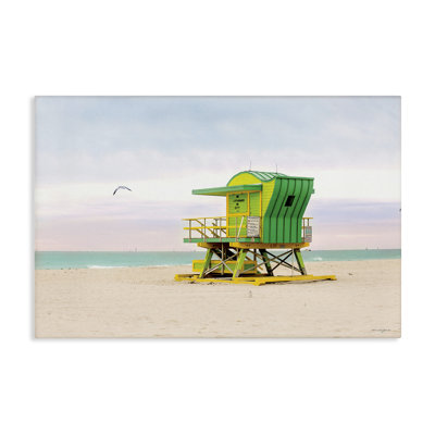 Lime Green Lifeguard Hut Canvas, design by Seven Trees Design