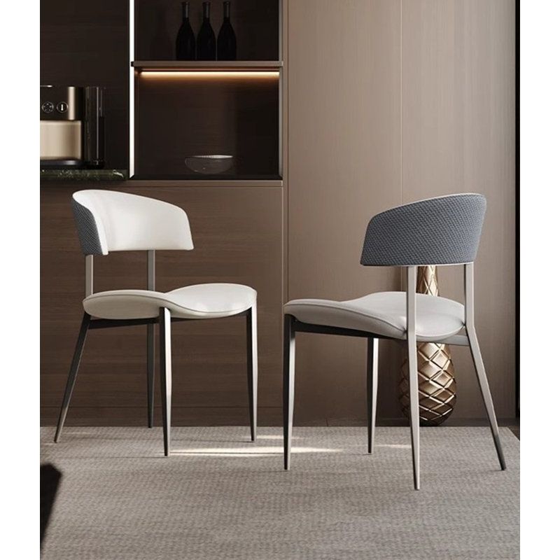 Italian Minimalist Ultra Fine Leather Backrest Dining Chair