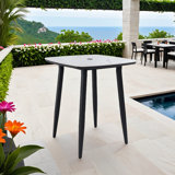 Weatherproof Marble-inspired Bistro Table Sintered Stone Modern Style Outdoor