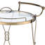 Fabuleux chariot de service à champagne, 2 compartiments ouverts pour le rangement, tablette en verre trempé transparent, base en miroir de 5 mm, cadre et poignée en métal, roulettes à roulettes, finition ronde, rangement