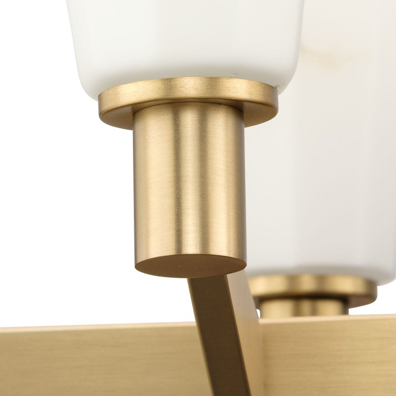 Ten-Light Modern Luxe Linear Chandelier, Brushed Brass