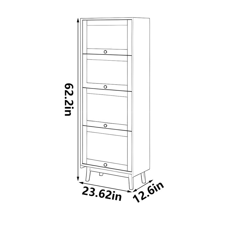 Moffett, Brun, (4 tablettes) H 62,2 po x l 23,62 po x P 12,6 po