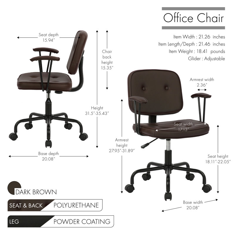 Office Chair, Dark Brown
