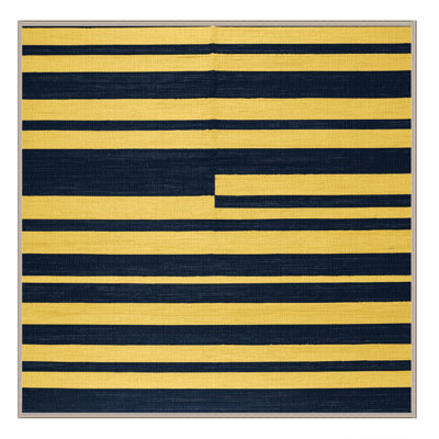 Machine Washable Horizontal Stripes Yellow Area Rug
