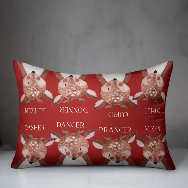 Coussin lombaire rectangulaire intérieur / extérieur Reindeer Pals Polyfill