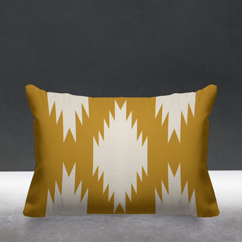 Coussin intérieur / extérieur Yuma Southwestern, Jaune