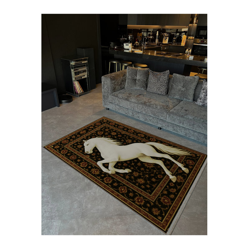 Hambling Cotton Washable Oriental Indoor / Outdoor Rug, 3'11" x 5'11"