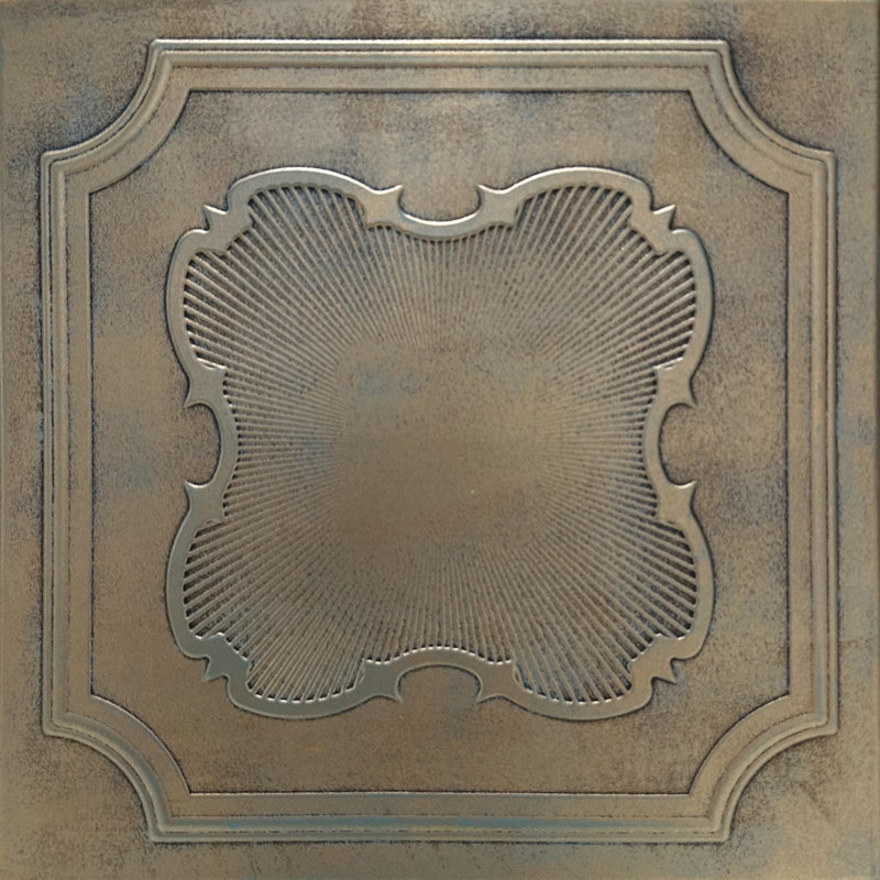 Carreau de plafond en polystyrène collé 1,6 pi x 1,6 pi Coronado, Cuivre vieilli