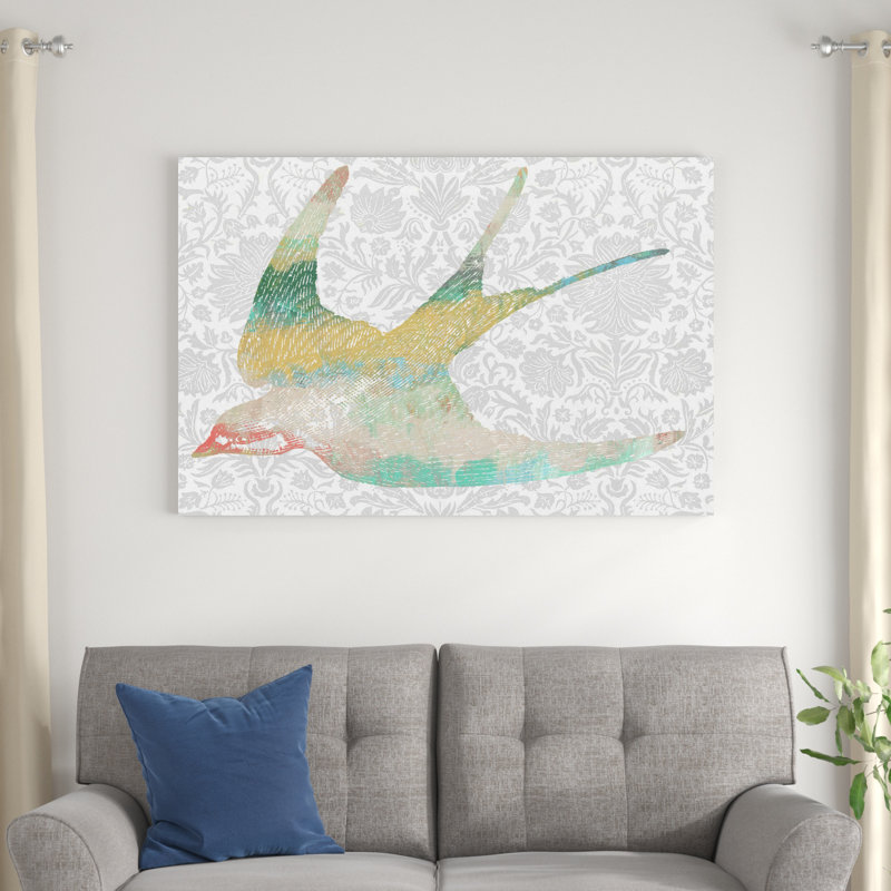 Motif d'oiseaux IV, H 32 po x l 48 po x P 1,25 po