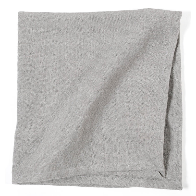 Glenn Cotton Blend Square Napkins, Gray