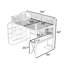 Lit mezzanine double en métal avec garde-robe, bureau et tablettes
