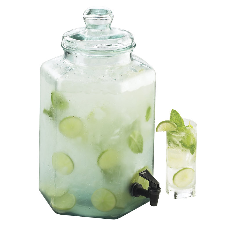 Distributeur de boissons hexagonales en verre 2 gallons