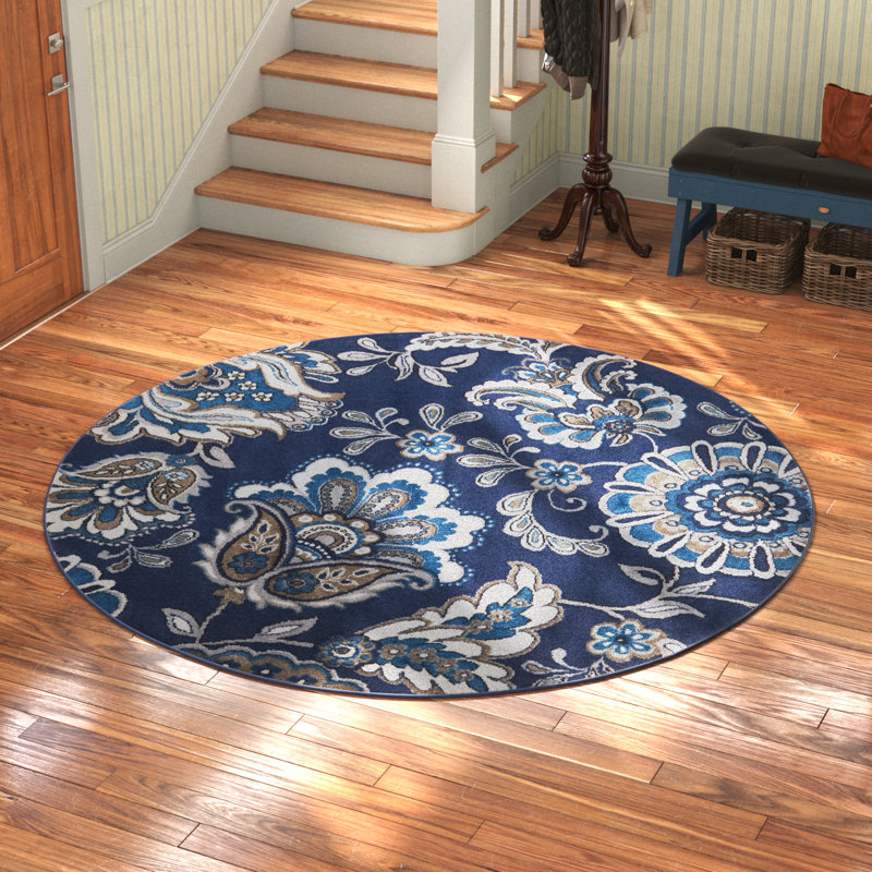 Caffey Floral Rug, Round 7'10"