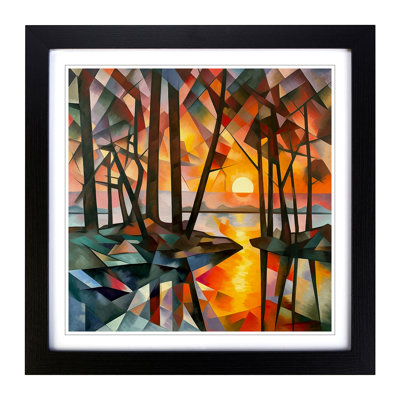 Sunrise Cubism No.2 - Framed Print