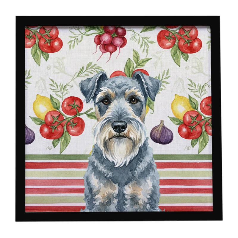 Kerry Blue Terrier Vegetables Framed Metal Print