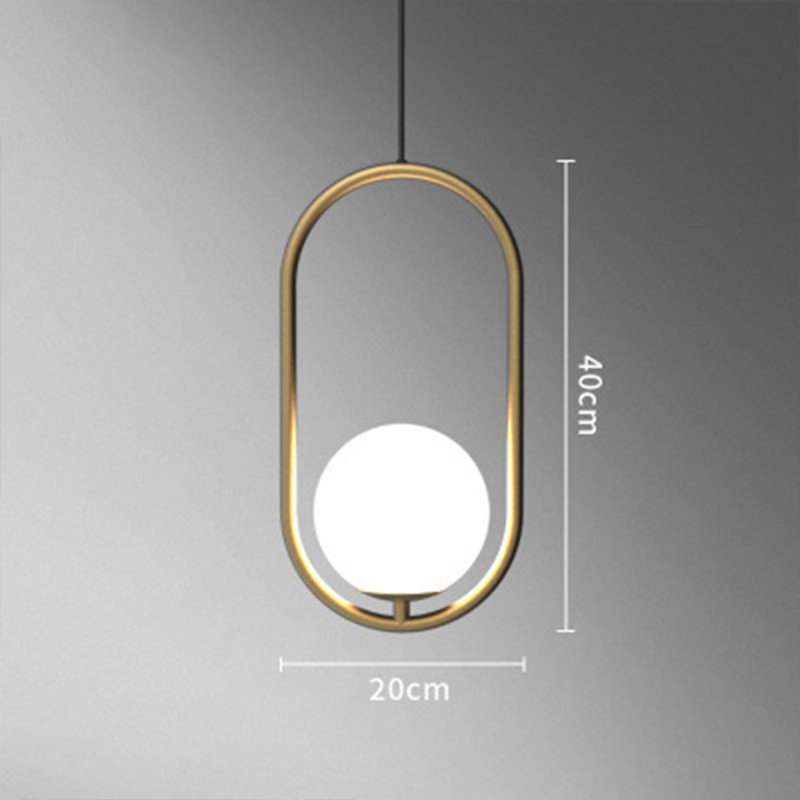 Luminaire suspendu géométrique à 1 lumière Daquion, Or