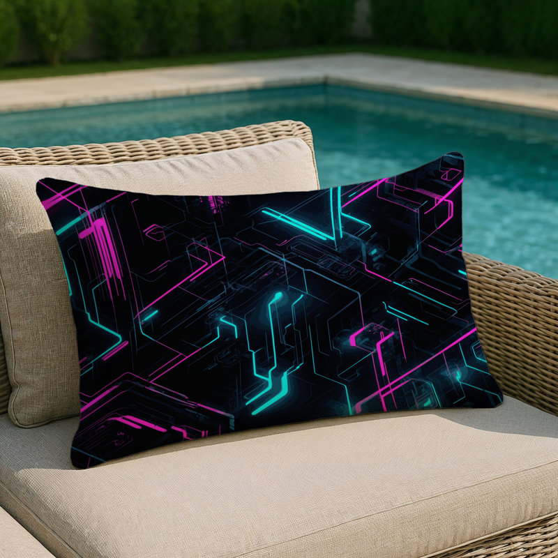 Coussin décoratif intérieur et extérieur Hyper Spectra, Rectangle 14"H x 20"W
