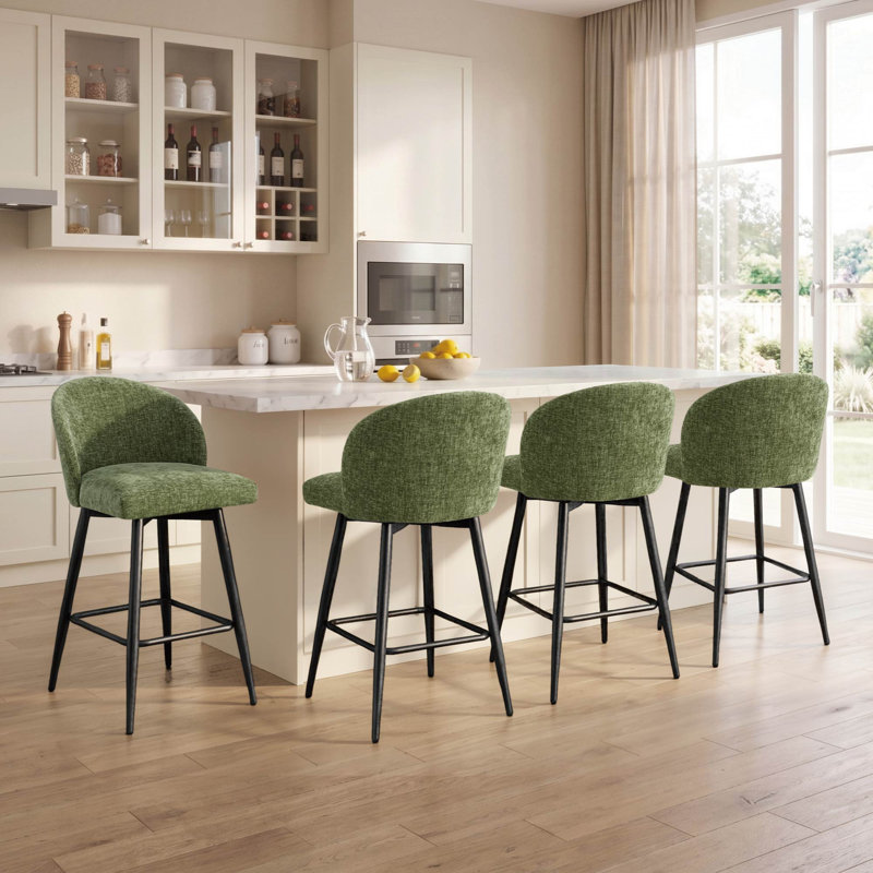 Tabouret de bar et de comptoir pivotant, Vert