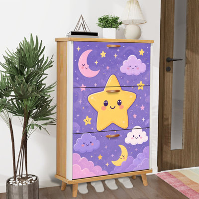 Armoire de rangement pour chaussures avec 3 tiroirs rabattables pour un étagère de rangement pour chaussures