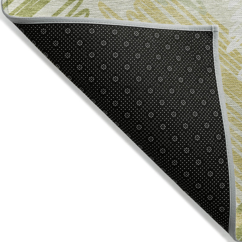 Tapis vert intérieur / extérieur lavable à la machine Xhevrie, Rectangle 10 pi x 14 pi