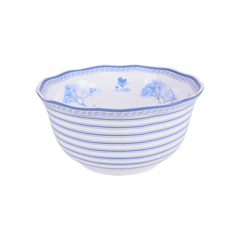 Scenic Toile Blue and White Porcelain 12-Piece Dinnerware Set