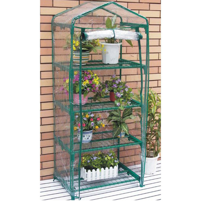 Zenport 2.5 Ft. Green Steel Four-Tier Mini Greenhouse