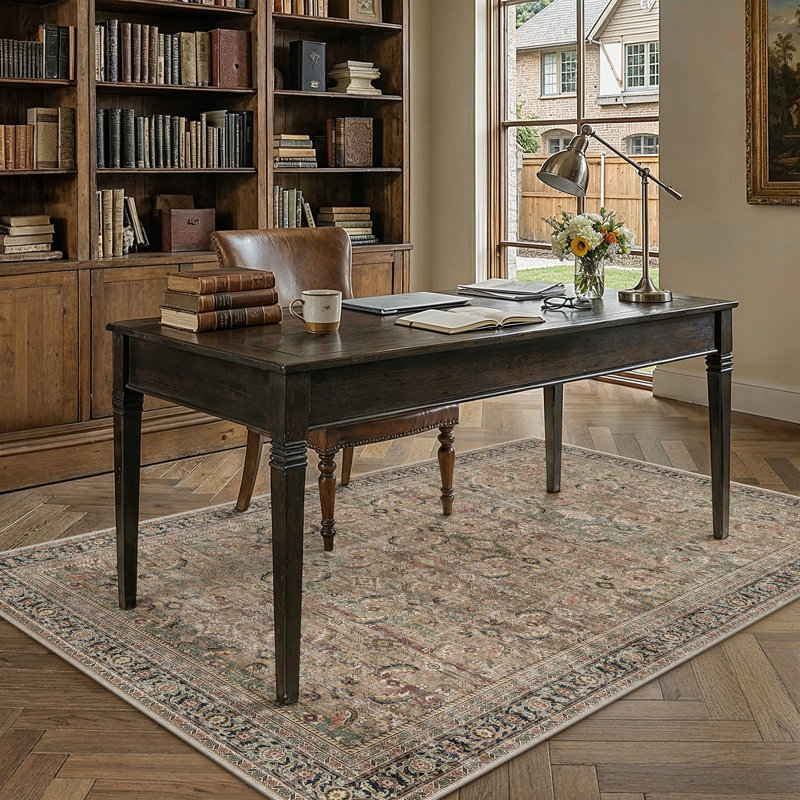 Tapis taupe / noir lavable à la machine avec envers antidérapant Kitty, Rectangulaire 3 pi x 5 pi