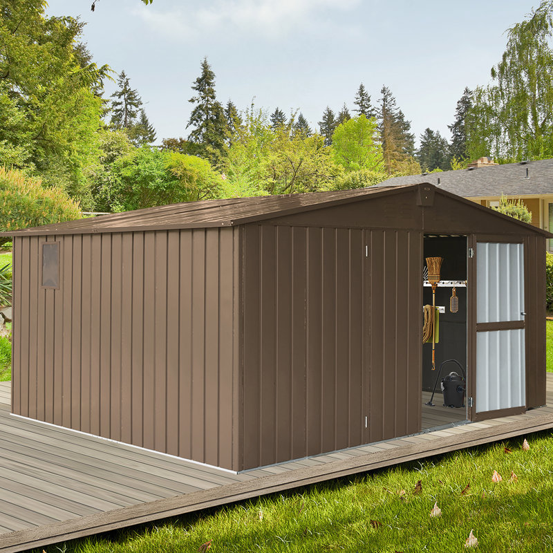 Remise de jardin avec cadre et fenêtres, H 78,79 po x l 154,17 po x P 138,11 po