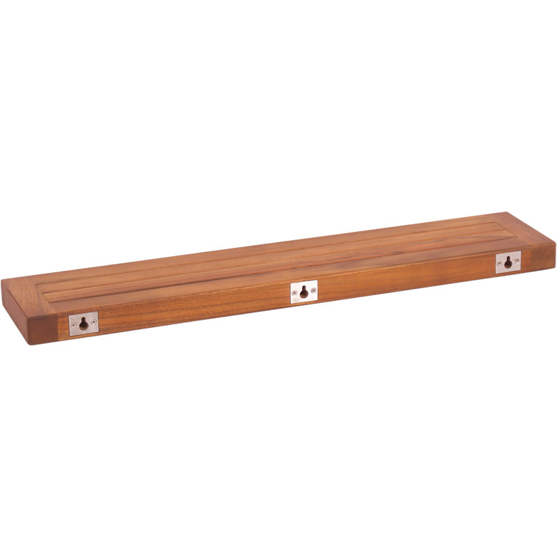 30" Obi OptiAREA Floating Teak Wall Shelf, 2" H x 30" W x 6" D