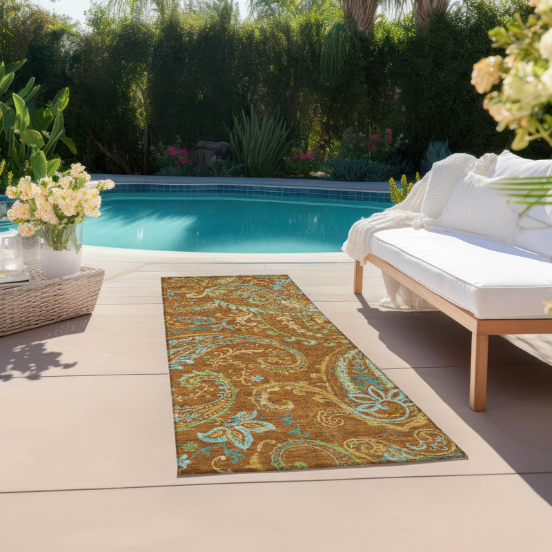 Tapis intérieur / extérieur Kinslee, Tapis de couloir 2 pi 3 po x 7 pi 6 po