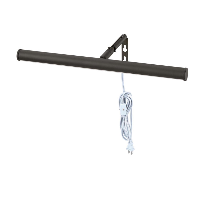 Applique murale à DEL 1 lumière à brancher, Noir mat, H 3,5 po x l 14,5 po x P 8 po
