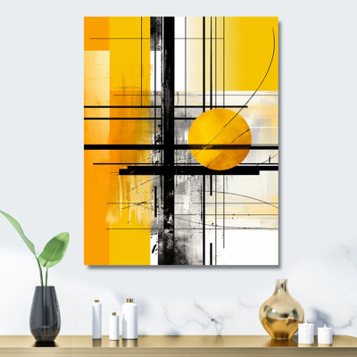 Yellow Brilliant Echoes Abstract Collages II - Abstract Collages Metal Wall Art