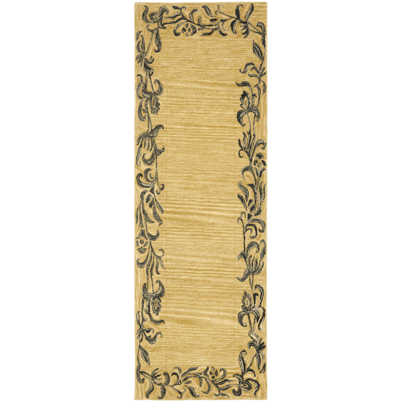 Tapis floral en laine et viscose touffeté à la main Candelo Soho, Tapis de couloir 2 pi 6 po x 8 pi