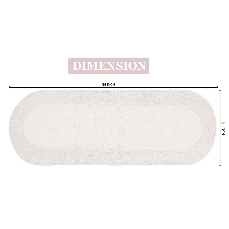 Tapis pour salle de bain 100% coton Double Ruffle Collection, Ivoire ivoire, l 21 po x L 54 po