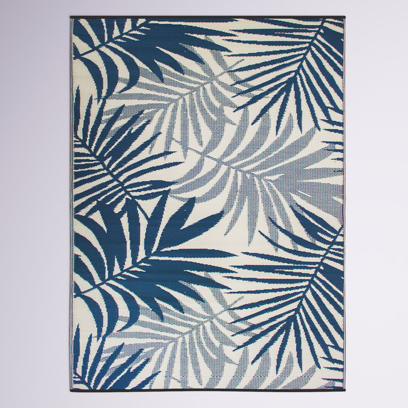 Lona Floral Reversible Outdoor/Camping Plastic Straw Area Rug, Rectangle 3'4" x 5'