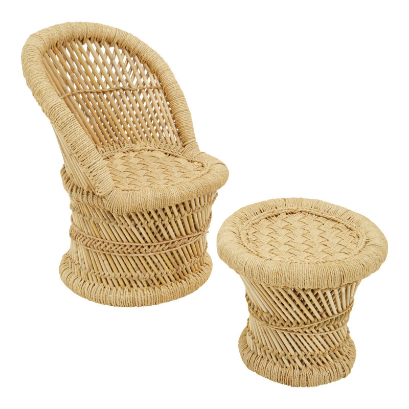 Naim Wicker Outdoor Armless Lounge Chair