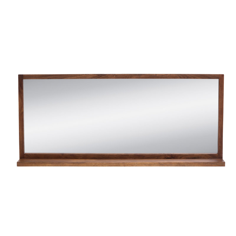Giddings Flat Wall Mirror, 60cm H  x 138cm W, Acacia Dark