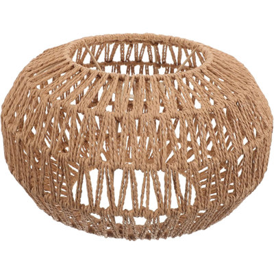 Luminaire suspendu en rotin de corde de papier tissé à la main, couvercle de lampe de plafond rustique pour salon, chambre à coucher, restaurant