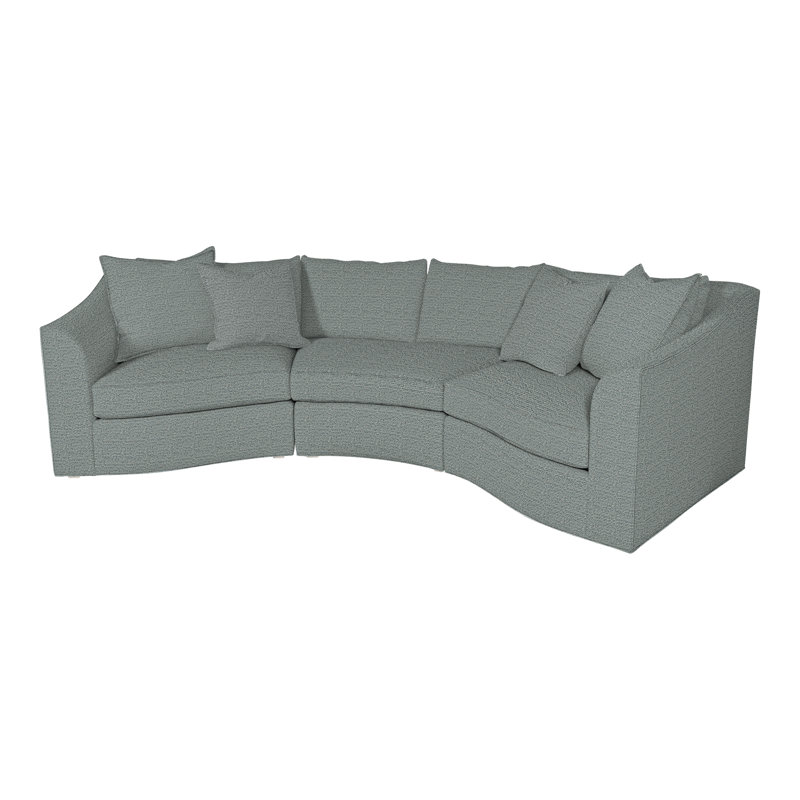 Vanguard 3-Piece Evelyn Quarter Turn Sectional, Worthy Snow, Casa Blanca