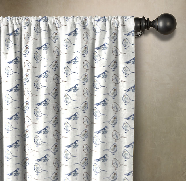 Cotton Room Darkening Curtain Single Panel, 50" W x 120" L, Blue