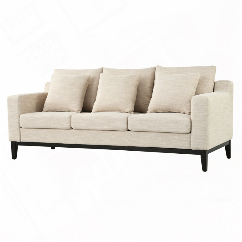Canapé 3 places avec pieds en bois, Beige